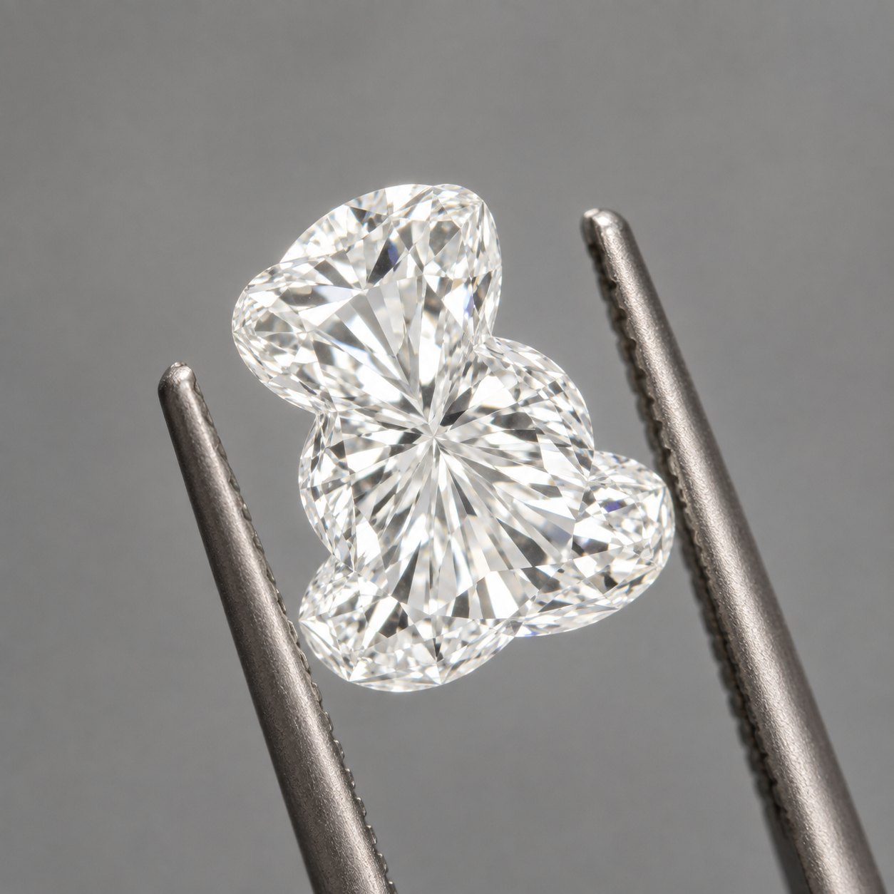 A freeform silhouette held in tweezers