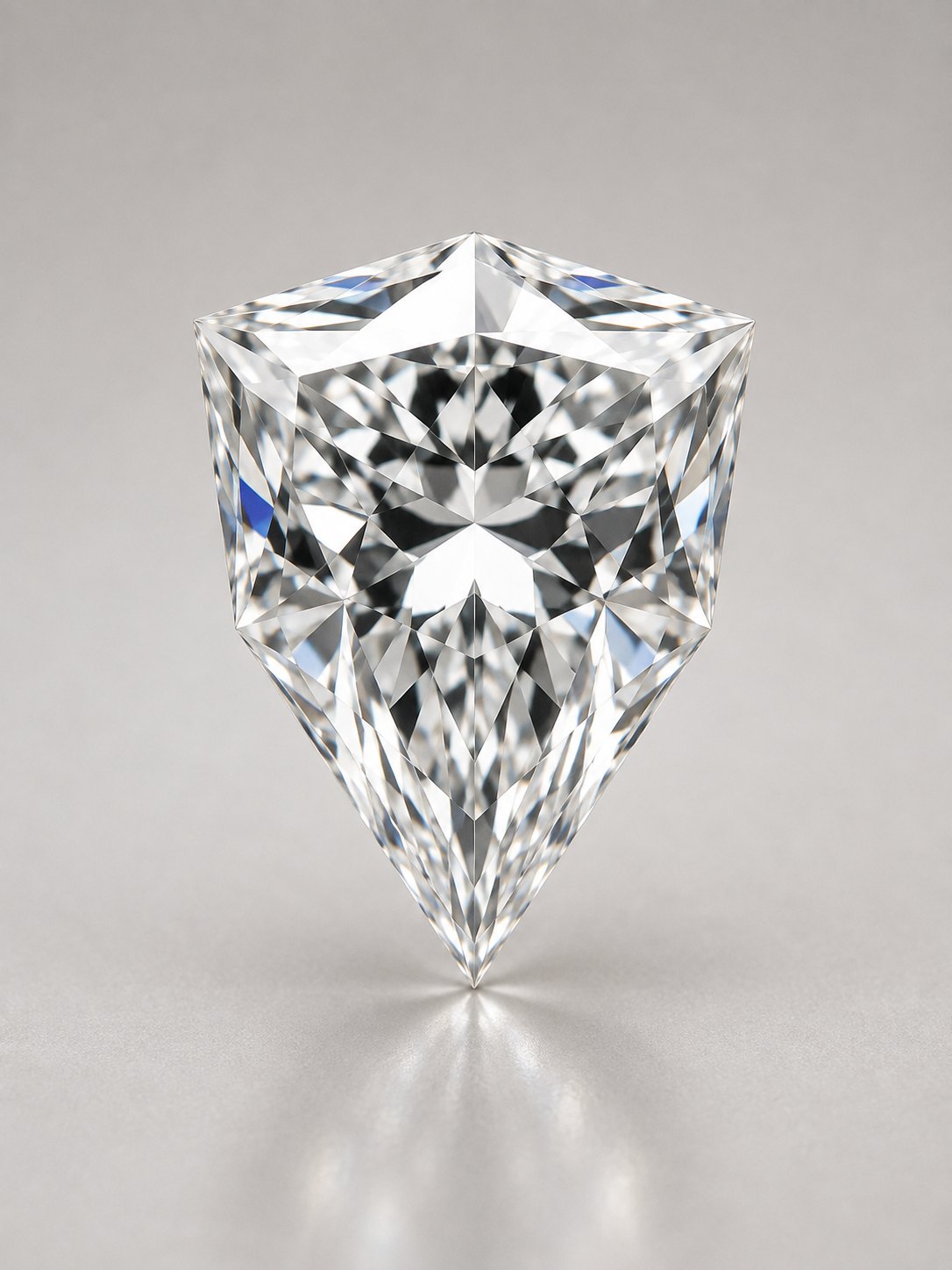 A trilliant with a rounded crown