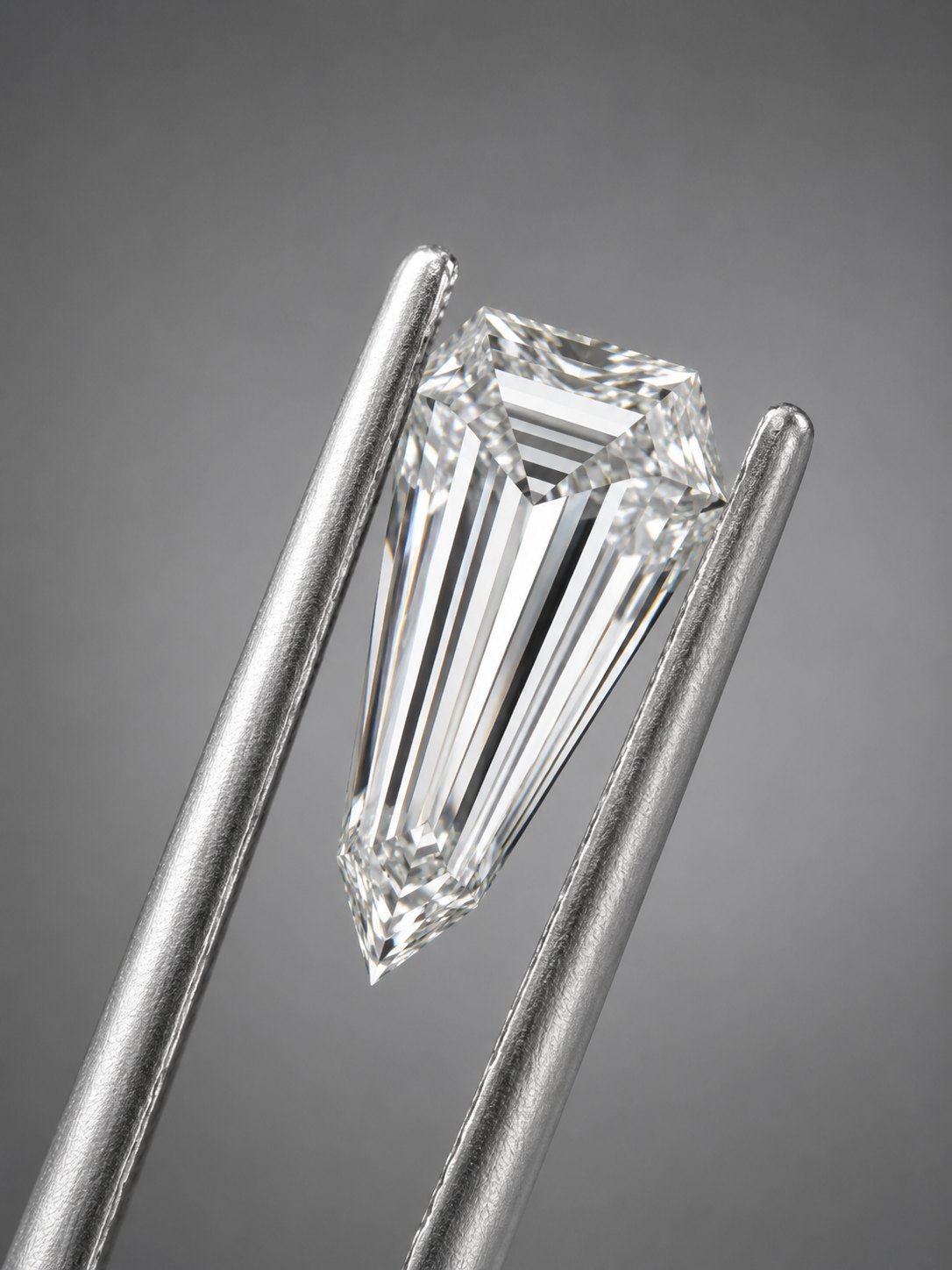 A tapered baguette held in tweezers